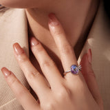 925 Sterling Silver Ring with Nano Opal Stone, 0.15 cm Width for Women