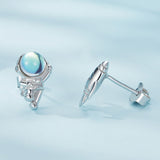 925 Sterling Silver Plated Moonstone Earrings with CZ for Women