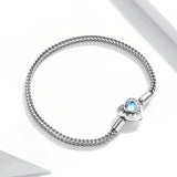 925 Sterling Silver Moonstone Bracelet 17cm for Women