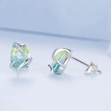 925 Sterling Silver Transparent Glass Earrings for Women