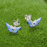 925 Sterling Silver Enamel Pavé Cz Earrings for Women