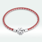 925 Sterling Silver Oxidized Leather Bracelet 17cm for Men