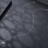 925 Sterling Silver Moissanite Necklace 40+5cm with CZ for Women