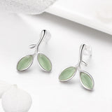 925 Sterling Silver Earrings with Synthetic Opal 1.5*1.3cm
