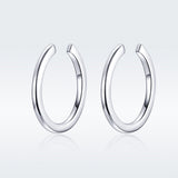 925 Sterling Silver Earrings with Platinum Plating, 1.3cm for Women