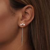 925 Sterling Silver White Gold Plated Shell Pearl Earrings