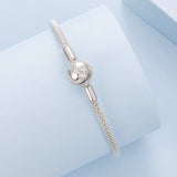 925 Sterling Silver CZ Pavé Setting Bracelet, Size 17.0 for Women