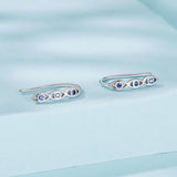 925 Sterling Silver CZ Pavé Earrings 13*2mm for Women