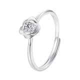925 Sterling Silver White Gold Plated Moissanite Ring Size E for Women