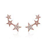 925 Sterling Silver Plated Rose Gold Pavé Setting CZ Earrings for Women