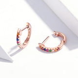 S925 Sterling Silver Earrings with CZ Pave Setting