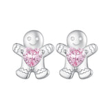 925 Sterling Silver Earrings with Pavé Setting CZ - 10x9mm for Women