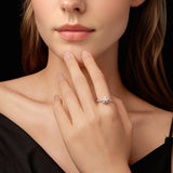 925 Sterling Silver Pavé Moissanite Ring with CZ - Size 6