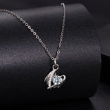925 Sterling Silver Moissanite White Gold Plated Necklace for Women, Length 40+5cm