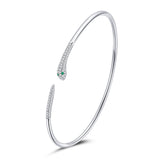 S925 Sterling Silver Bracelet with Pavé Setting CZ 6cm Diameter for Women