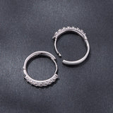 925 Sterling Silver Moissanite 0.03ct White Gold Plated Earrings 1.6cm for Women