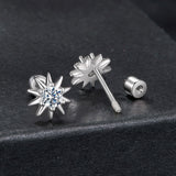 925 Sterling Silver Moissanite 0.10 Carat Earrings for Women - 0.7cm Size