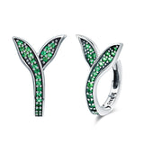 925 Sterling Silver Earrings with Pavé Setting CZ 1.5*1cm for Women