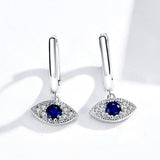 S925 Platinum Plated Pavé Setting CZ Earrings - 1.9*1cm - Women's Jewelry