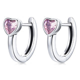 925 Sterling Silver Earrings with Pavé Setting CZ, Oxidized Silver, 1.2x0.5cm for Women