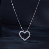 S925 Sterling Silver Necklace with Moissanite, 400mm + 50mm, Platinum Plated, Women