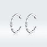 925 Sterling Silver Earrings with Pavé Set CZ