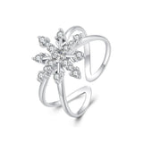925 Sterling Silver Platinum Plated Pavé Set CZ Ring for Women