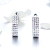 925 Sterling Silver Earrings with Pavé Setting CZ 1.3*0.4cm