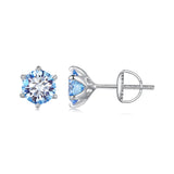 925 Sterling Silver Moissanite 1.00 Carat Earrings Size 7.0mm for Women