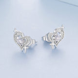 925 Sterling Silver Earrings with Pavé Setting CZ in White Gold