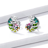 S925 Sterling Silver Enamel Earrings for Women