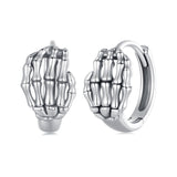 925 Sterling Silver Oxidized Earrings 12x7mm for Women