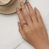 925 Sterling Silver Enamel Process Pavé Setting CZ Ring for Women