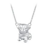 925 Sterling Silver Plated Platinum Necklace with 13x12mm Pendant for Women