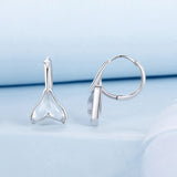 925 Sterling Silver Transparent Glass Earrings for Women
