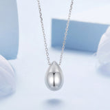 925 Sterling Silver White Gold Plated Necklace 40+5cm Length for Women