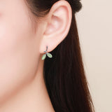 925 Sterling Silver Earrings with Synthetic Opal 1.5*1.3cm