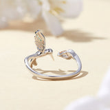 925 Sterling Silver Enamel Pavé Setting Ring for Women