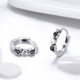 925 Sterling Silver Earrings with Pavé Setting CZ, 1.1*0.3cm