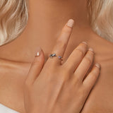 925 Sterling Silver Pavé Setting CZ White Gold Plated Ring for Women