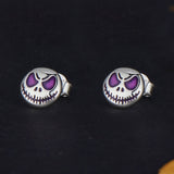925 Sterling Silver Enamel Oxidized Earrings - 8mm for Women
