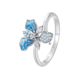 925 Sterling Silver Opal Enamel Ring for Women