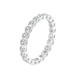 925 Sterling Silver 2mm Moissanite Ring Size 7 for Women