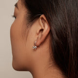 S925 Oxidized Silver Earrings 17x3mm for Women