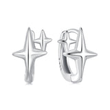 925 Sterling Silver Earrings with White Gold Plating, Size 1.2*0.9cm for Women