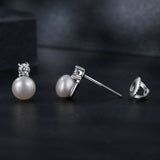 925 Sterling Silver Moissanite 0.1ct Freshwater Pearl Earrings for Women
