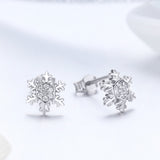 S925 Sterling Silver Earrings with CZ in Pavé Setting - 0.8*0.8cm for Women