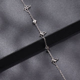 925 Sterling Silver White Gold Plated Bracelet with Moissanite, 15+6cm, for Women