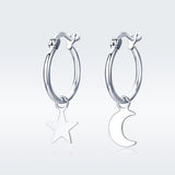 925 Sterling Silver Earrings 2.6x0.7cm for Women