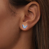 925 Sterling Silver Enamel Pavé Cz Earrings for Women